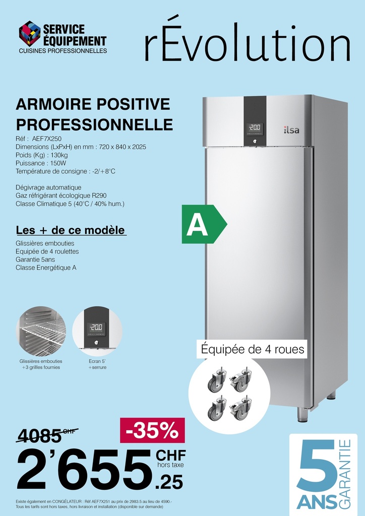 Armoire Réfrigérée Positive rÉvolution -2/+8°