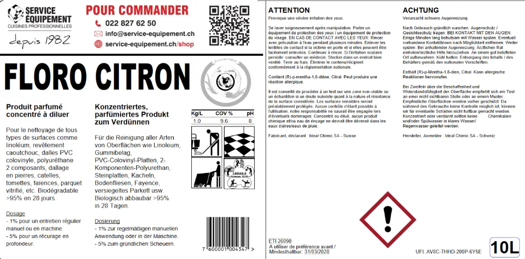 ECO LABEL FLORO CITRON