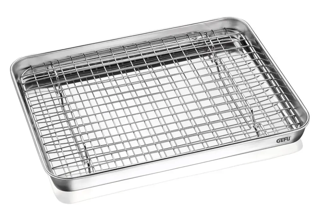 PLAT INOX+GRILLE 31,5cm x 24,5cm