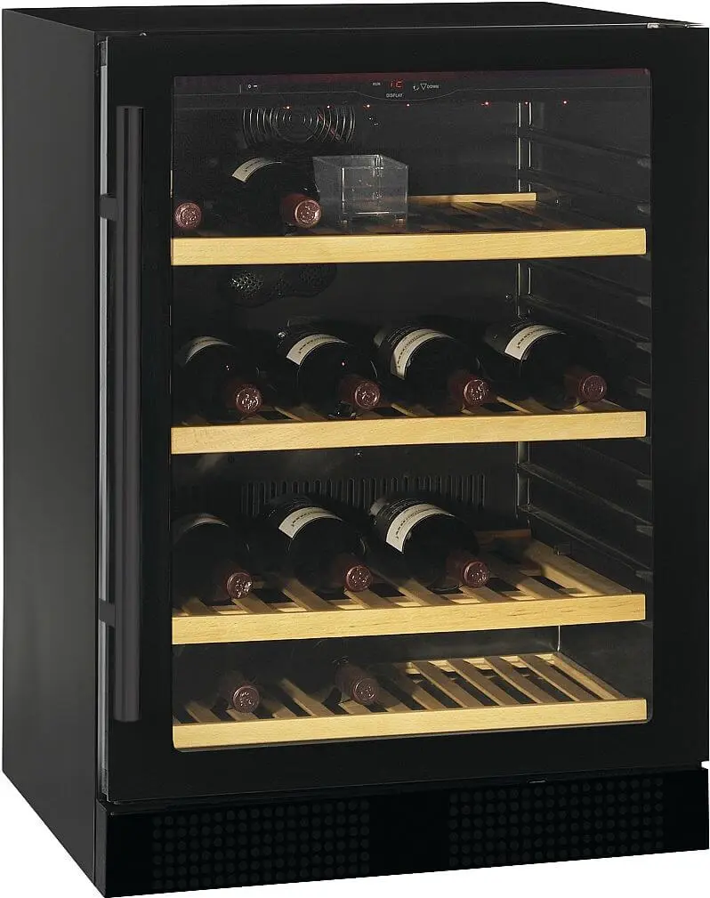 Cave à vin, porte vitrée, noir, 1 zone 