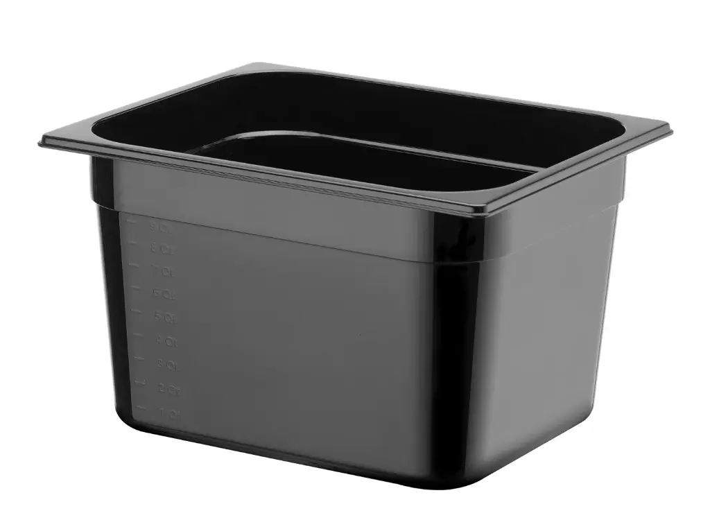 Bac polycarbonate GN 1/2 - 200mm, 12,5L, Noir, 