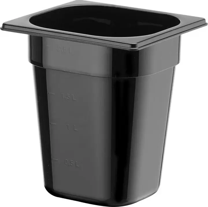 Bac polycarbonate GN 1/6 - 200mm, 3,4L, Noir, 