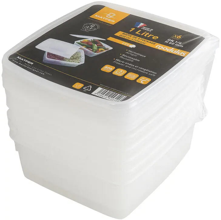 6 BOITES SOUPLES 1/6-A/C - 1L