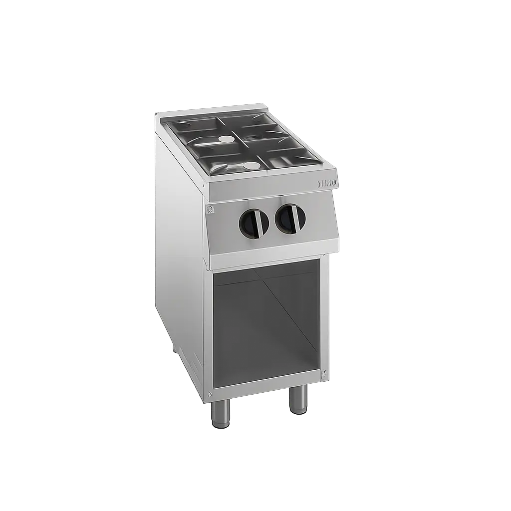 CUISINIÈRE À GAZ 2 FEUX SUR ARMOIRE OUVERTE