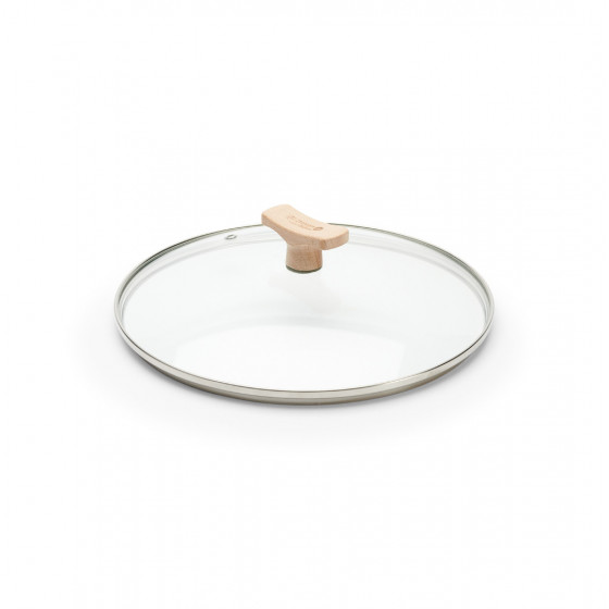 COUVERCLE VERRE BOUTON BOIS  Ø 24CM