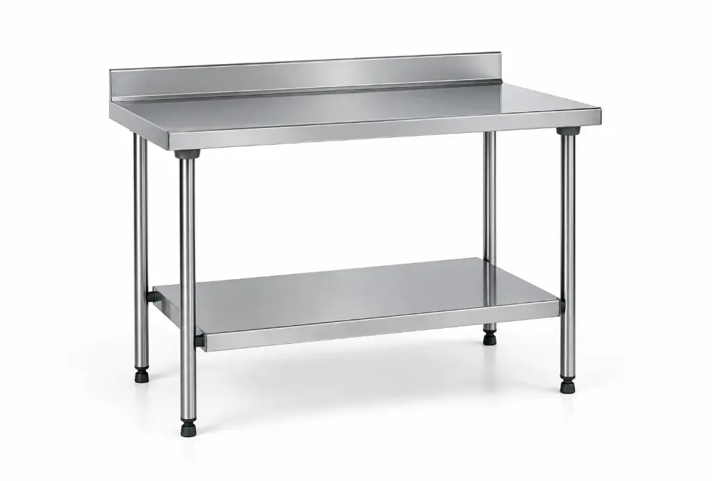 Table adossée avec étagère TS15N - 600 x 1000