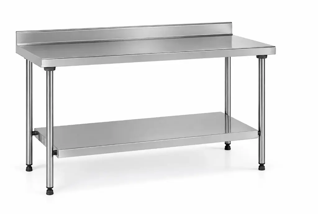 Table adossée avec étagère TS15N -  600 x 1600