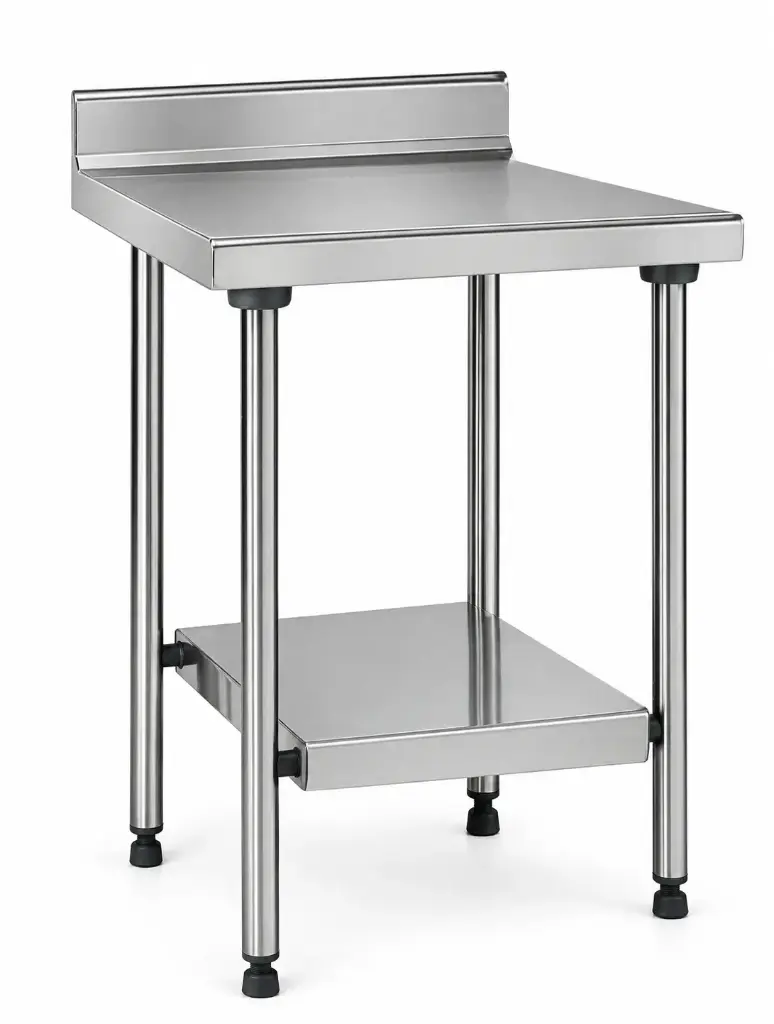 Table adossée avec étagère TS15N -  700 x 700