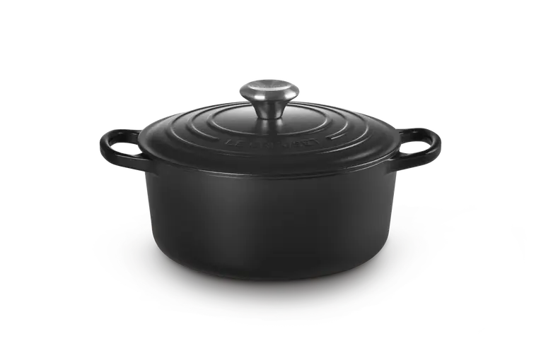 Cocotte Ronde en Fonte Émaillée avec Intérieur Noir 24cm