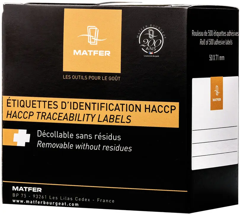 BOITE DE 250 ETIQUETTES HYDROSOLUBLES 7,1X5,1 CM