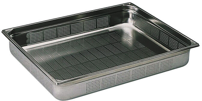BAC GASTRONORME PERFORÉ INOX SANS ANSE GN 2/1 - Hauteur 10 cm