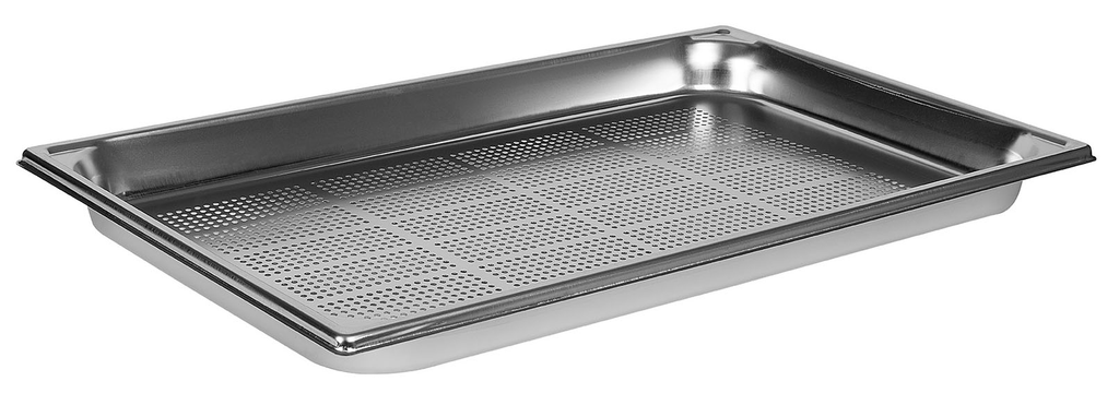 BAC GASTRONORME PERFORÉ INOX - SANS ANSE - GN 1/1 - Hauteur 4 cm