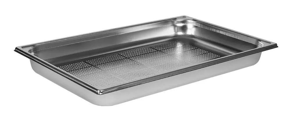 BAC GASTRONORME PERFORÉ INOX - SANS ANSE - GN 1/1 - Hauteur 5,5cm