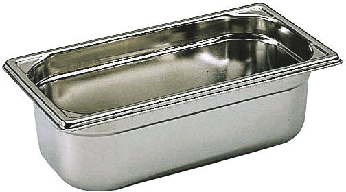 Bac gastronorme plein inox - sans anse - GN 1/3 profondeur 15 cm