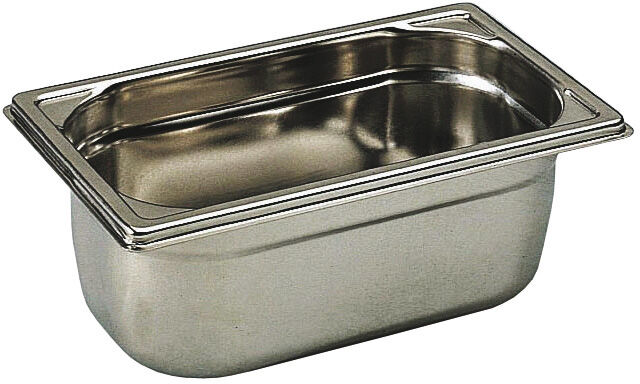 Bac gastronorme plein inox - sans anse - GN 1/4 profondeur 20 cm