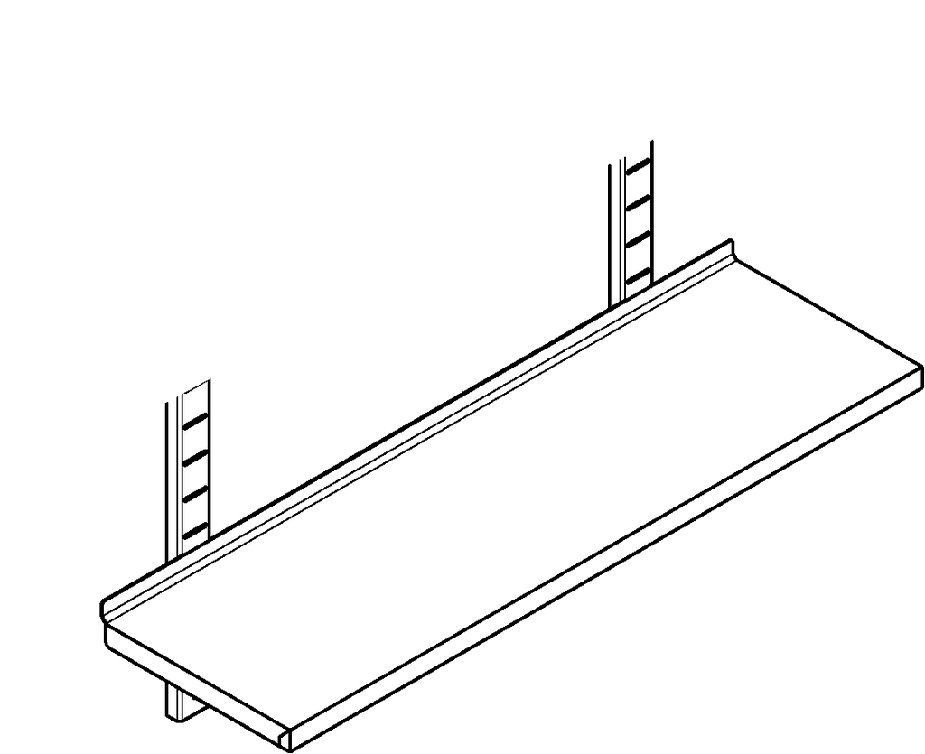 Etagère crémaillère 800*400mm 1 niveau