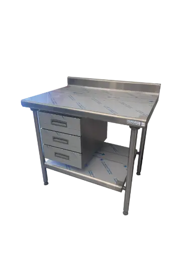 [DEST-01] TABLE ADOSSÉ AVEC ETAGÈRE BASSE et TIROIRS 