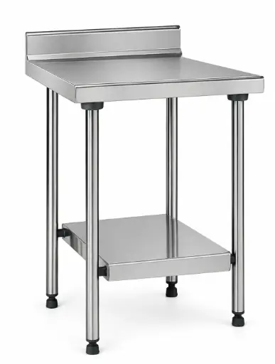 [424990] Table adossée avec étagère TS15N -  700 x 700
