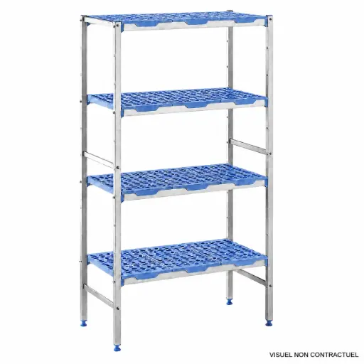 [PLI1796] RAYONNAGE À CLAYETTES AJOURÉES EN POLYPROPYLÈNE 5nvx - L1796xP560xH1750