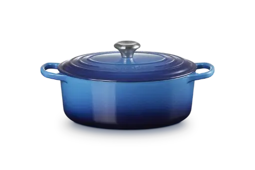 [21178292202430] Cocotte ovale en fonte émaillée 29 cm - AZURE