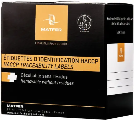 [257140] BOITE DE 250 ETIQUETTES HYDROSOLUBLES 7,1X5,1 CM
