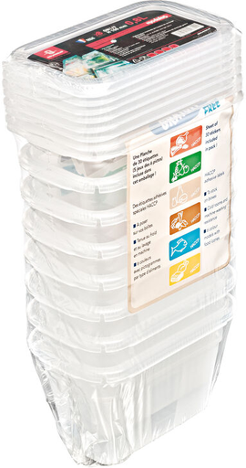 [257310] 8 BOITES RIGIDES 1/9- avec couvercle - 0,8L