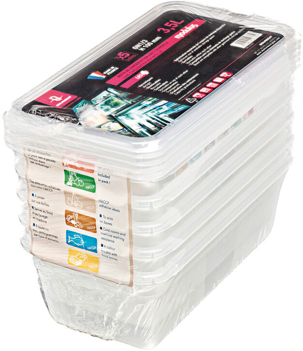 [257335] 5 BOITES RIGIDES 1/3- avec couvercle - 3,5L