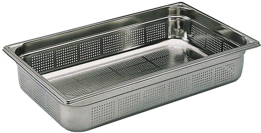 [741410] BAC GASTRONORME PERFORÉ INOX - SANS ANSE - GN 1/1 - Hauteur 10 cm