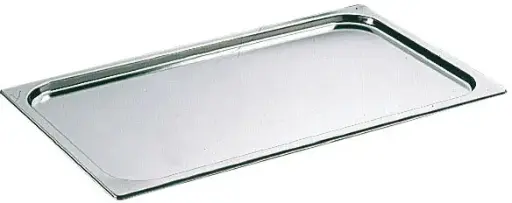 [747724] Couvercle inox sans poignée GN 2/4 - pour bac gastronorme sans anse